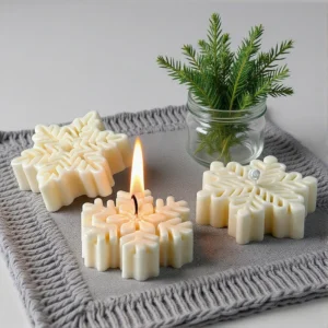 2025 Diy Christmas Snowflake Silicone Mold Scented Candle Handmade Soap Molds Christmas Biscuit Candy Chocolate Baking Mould