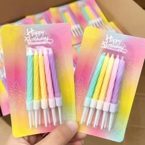 New Birthday Candle Macaron Color Thread Popular Children's Cake Decoration Plug-in Digital Rainbow Small Candle Party Supplies