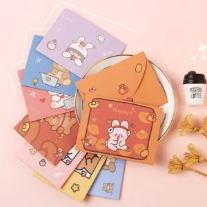 Bear Rabbit Blessing Thank Envelope Foldable Cartoon Decoration Letter Paper Cute Beautiful Cartoon Greeting Card New Year Gift